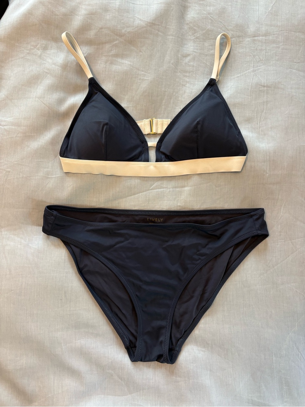 Lively Navy & White Triangle Bikini Set